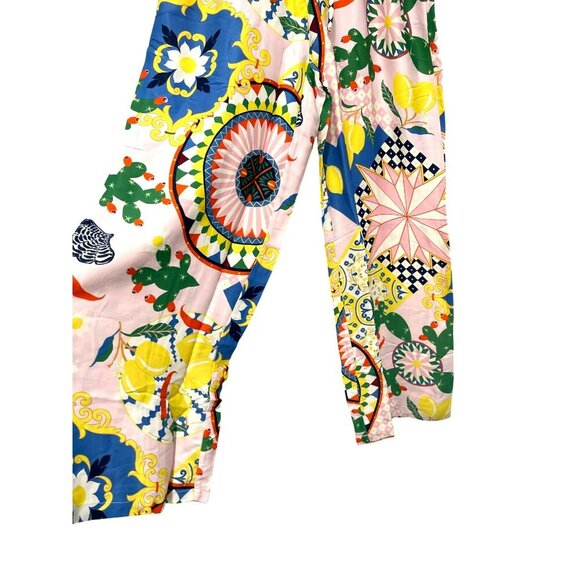 Anthropologie Maeve Straight-Leg Pull-On Silky Printed Relaxed Pants New - Picture 4 of 9